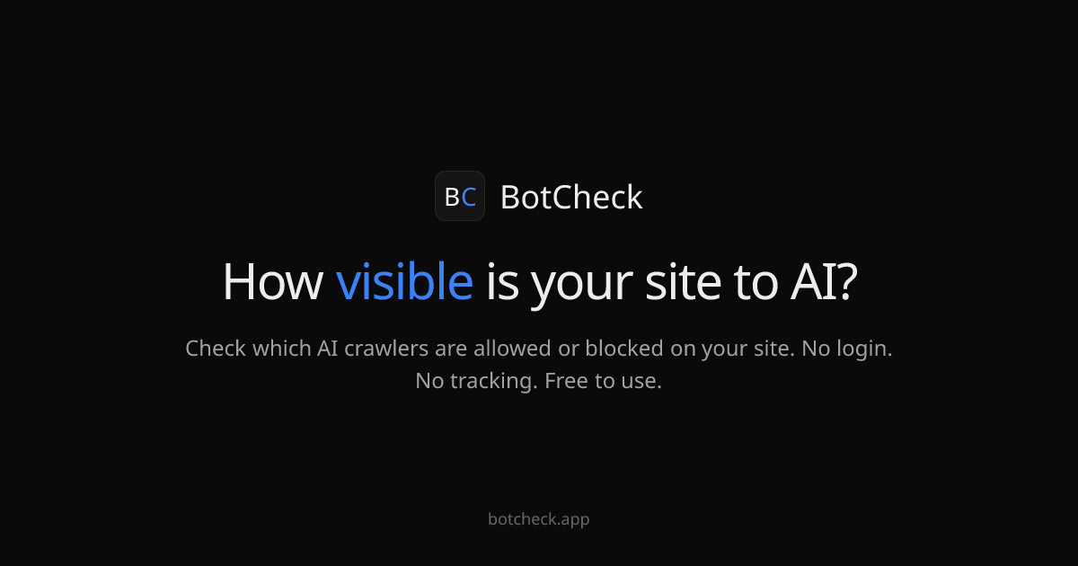 BotCheck - How visible is your site to AI?